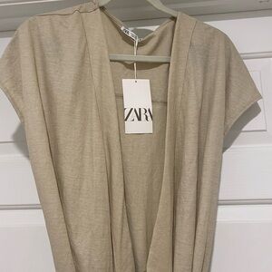 Zara Light Tan Textured Dress NWT
